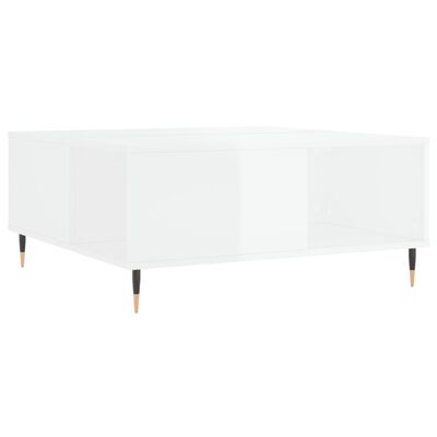 vidaXL Table basse blanc brillant 80x80x36,5 cm bois d'ingénierie