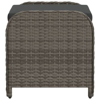 vidaXL Tabouret de jardin avec coussin gris 58x46x46 cm résine tressée