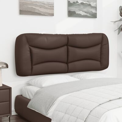 vidaXL Coussin de tête de lit marron 120 cm similicuir