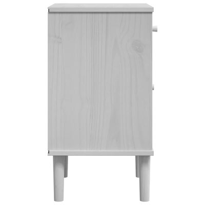 vidaXL Table de chevet SENJA aspect de rotin blanc bois de pin massif