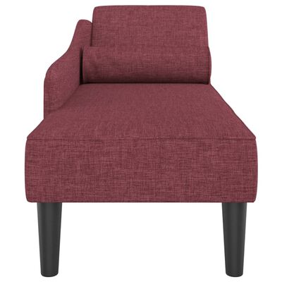 vidaXL Chaise longue avec coussins rouge bordeaux tissu