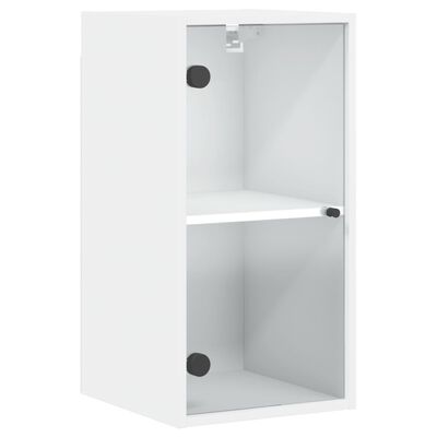 vidaXL Armoire murale avec portes en verre blanc 35x37x68,5 cm