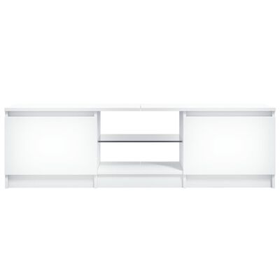 vidaXL Meuble TV avec lumières LED Blanc 120x30x35,5 cm