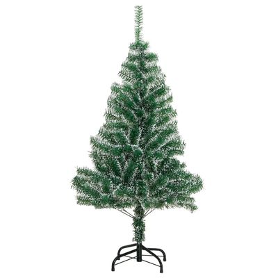 vidaXL Sapin de Noël artificiel 150 LED&boules&neige floquée 120 cm