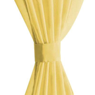 vidaXL Rideau occultant 2 pcs Voile 140 x 175 cm Jaune