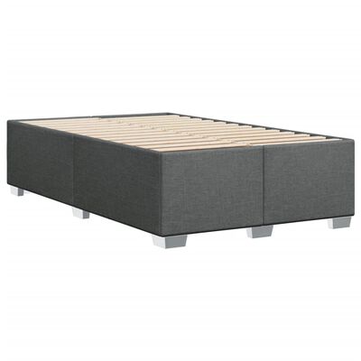 vidaXL Sommier à lattes de lit avec matelas gris foncé 120x190cm tissu