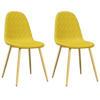 vidaXL Chaises à manger lot de 2 Jaune moutarde Velours