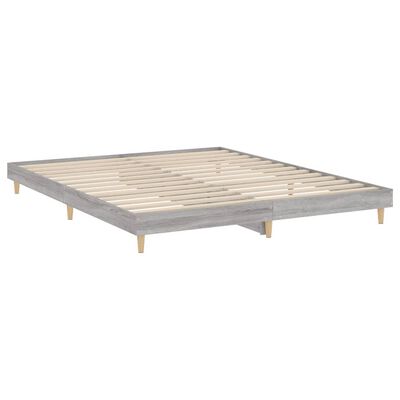 vidaXL Cadre de lit sans matelas sonoma gris 160x200cm bois ingénierie