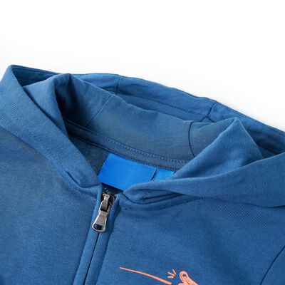 Sweatshirt à capuche fermeture éclair enfants bleu 104