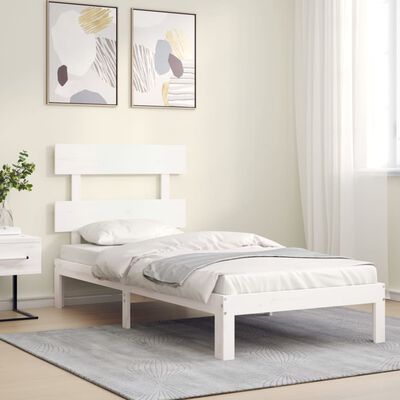 vidaXL Cadre de lit sans matelas blanc 90x200 cm bois de pin massif