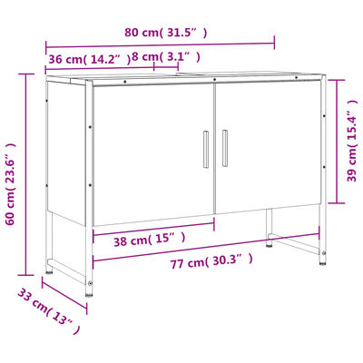 vidaXL Armoire lavabo de salle de bain sonoma gris bois d'ingénierie