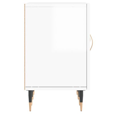 vidaXL Meuble TV blanc brillant 150x30x50 cm bois d'ingénierie