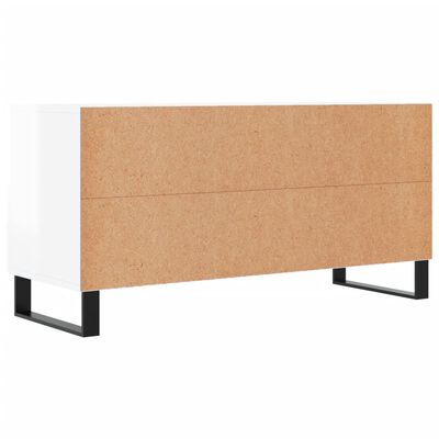 vidaXL Meuble TV Blanc brillant 102x36x50 cm Bois d'ingénierie