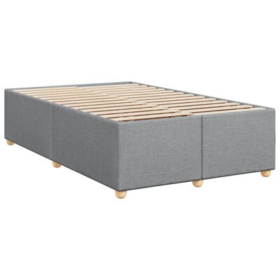 vidaXL Sommier à lattes de lit et matelas gris clair 120x190 cm tissu