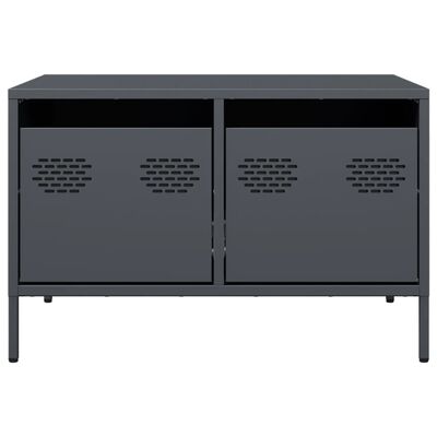 vidaXL Meuble TV anthracite 68x50x43,5 cm acier laminé à froid