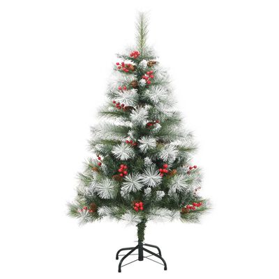 vidaXL Sapin de Noël artificiel avec pommes de pin et baies 120 cm