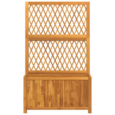 vidaXL Jardinière avec treillis 100x32x165 cm bois massif d'acacia