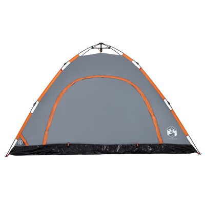 vidaXL Tente de camping 5 personnes gris et orange libération rapide