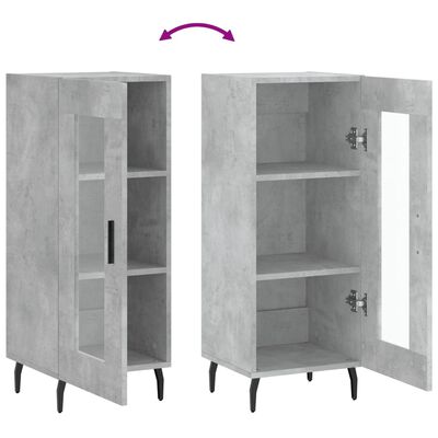 vidaXL Buffet Gris béton 34,5x34x90 cm Bois d'ingénierie