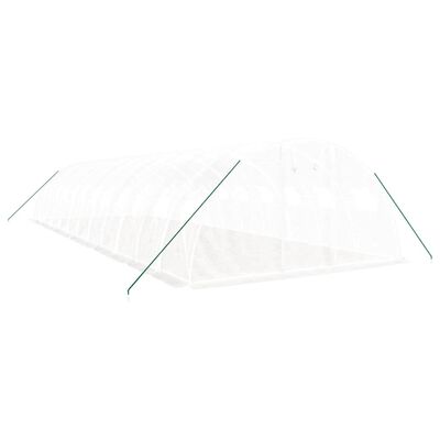 vidaXL Serre avec cadre en acier blanc 48 m² 12x4x2 m