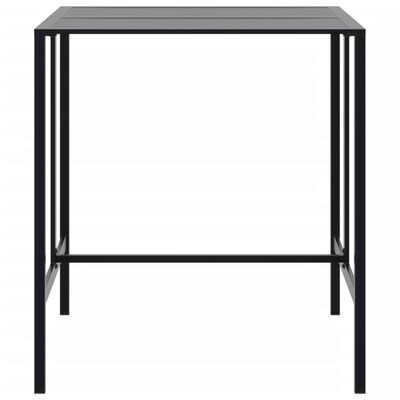 vidaXL Table de bar noir 100x100x110 cm acier enduit de poudre