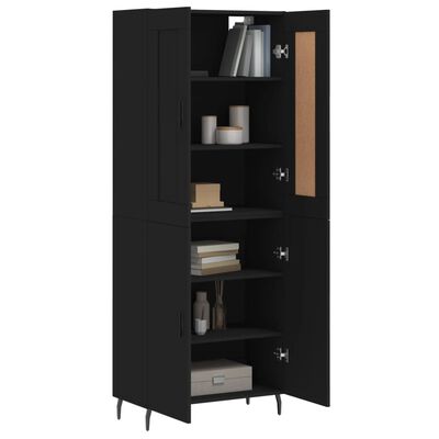 vidaXL Buffet haut Noir 69,5x34x180 cm Bois d'ingénierie