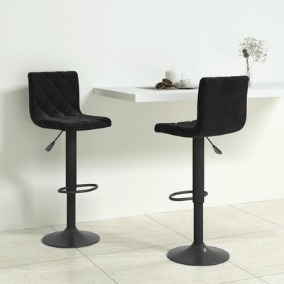 vidaXL Tabourets de bar lot de 2 Noir Velours