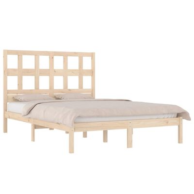 vidaXL Cadre de lit bois de pin massif 135x190 cm double