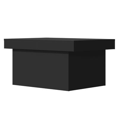 vidaXL Table basse noir 80x55x40 cm bois d'ingénierie