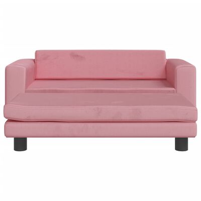 vidaXL Canapé avec repose-pied pour enfants rose 100x50x30 cm velours