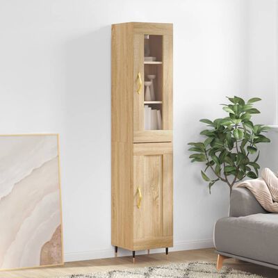 vidaXL Buffet haut Chêne sonoma 34,5x34x180 cm Bois d'ingénierie