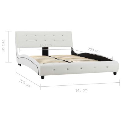 vidaXL Cadre de lit sans matelas blanc similicuir 140x200 cm