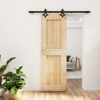 vidaXL Porte coulissante et kit de quincaillerie 70x210 cm pin massif