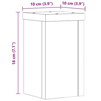 vidaXL Supports pour plantes 2 pcs blanc 10x10x18 cm bois d'ingénierie