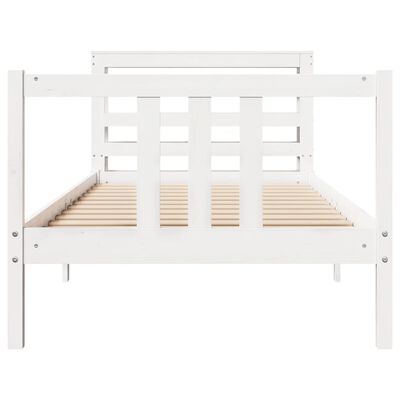 vidaXL Cadre de lit avec tête de lit sans matelas blanc 90x200 cm