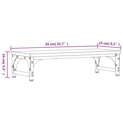 vidaXL Support de moniteur chêne marron 55x23x14 cm bois d'ingénierie