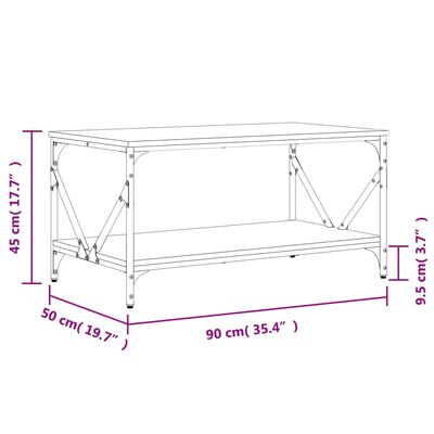 vidaXL Table basse chêne marron 90x50x45 cm bois d'ingénierie