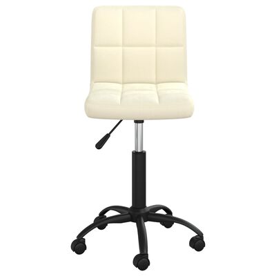 vidaXL Chaise pivotante de bureau Crème Velours