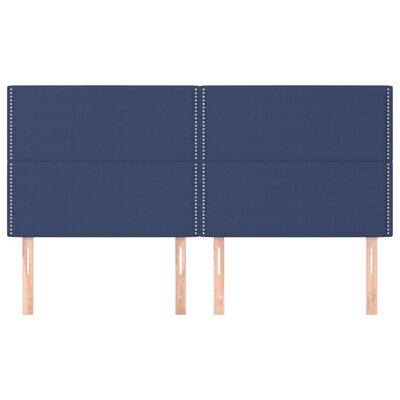 vidaXL Têtes de lit 4 pcs Bleu 100x5x78/88 cm Tissu