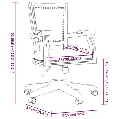 vidaXL Chaise de bureau pivotante lin