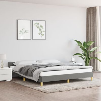 vidaXL Cadre de lit sans matelas gris foncé 180x200 cm tissu