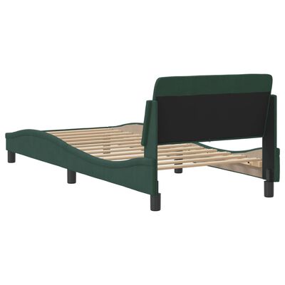 vidaXL Cadre de lit sans matelas vert foncé 90x200 cm velours