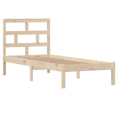 vidaXL Cadre de lit 75x190 cm Petit simple Bois massif