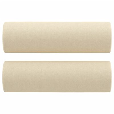 vidaXL Ensemble de canapés 2 pcs avec coussins crème tissu