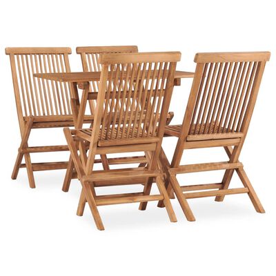 vidaXL Ensemble à manger d'extérieur pliable 5 pcs Bois solide de teck