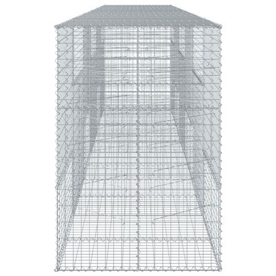 vidaXL Panier gabion avec couvercle 600x100x150 cm fer galvanisé