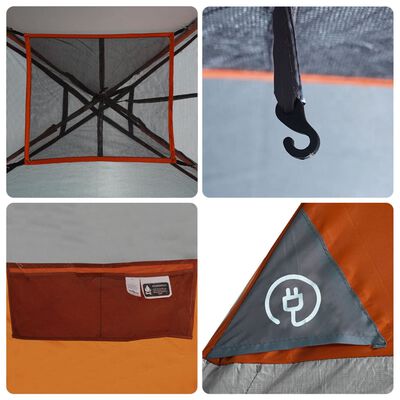 vidaXL Tente de cabine familiale 6 personnes orange imperméable