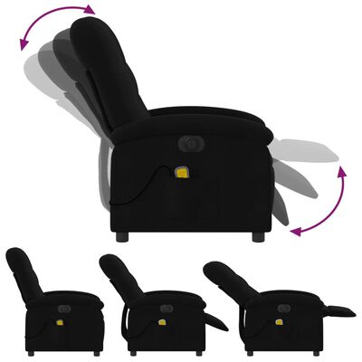 vidaXL Fauteuil de massage inclinable électrique Noir Tissu