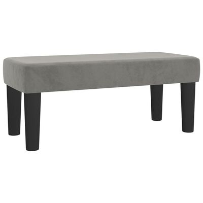 vidaXL Sommier à lattes de lit et matelas Gris clair 90x200 cm Velours