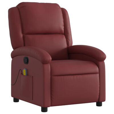 vidaXL Fauteuil de massage inclinable Rouge bordeaux Similicuir